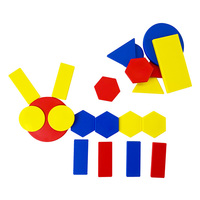 Ensemble de 60 blocs d'attributs en plastique de taille moyenne, jouet éducatif pour enfants de 5 à 7 ans, 5 formes, marque PLOMA, couleurs rouge/jaune/bleu, mathématiques et logique