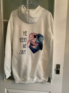 Ladies Oversize <b>White</b> <b>Hoodie</b> Brand New <b>Women's</b> Zip <b>Hoodies</b> Oversized Cotton Korean MS-SS-1094 - Product Image 2