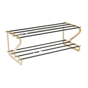 Large Wooden <b>Shoe</b> <b>Rack</b> with Seat & Shelf Simple Design Metal Organizer in Black for Home Hospital <b>Storage</b> Living Room Entryway - Product Image 6