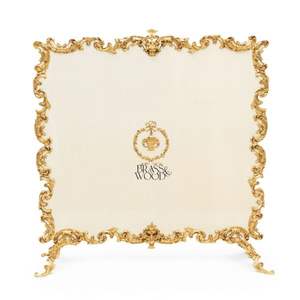 Écran de cheminée en laiton doré de style baroque de luxe et ensemble d'outils d'entretien assortis - Product Image 2