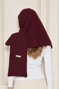 Poncho-châle chic pour femme à capuche en tricot, élégant, chaud, doux au toucher, respirant, écharpe d'hiver à capuche, tricot multifonctionnel - Product Image 3