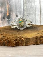 Bracelet manchette ajustable en argent sterling 925 fait main, style mexicain, avec turquoise Royston sertie clos, forme ovale coussin, bijou antique, cadeau