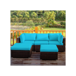 OEM vente en gros ensemble de canapés meubles protection UV meubles de jardin en osier PE rotin 5 pièces ensemble de canapés-usine de Phu Linh sans verre - Product Image 1