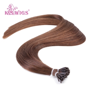 K.SWIGS 4 #   Extensiones de Cabello Humano Virgen Liso Marrón con Punta I, de 10-30 Pulgadas, 50g/50 Unidades, con Punta de Queratina, para Tejer Cabello a Granel - Product Image 6