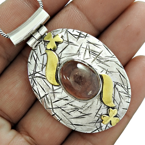 Pierre précieuse de tourmaline naturelle en argent sterling 925 Design unique Pendentif épais Bijoux faits à la main Fournisseurs de gros Prix d'usine - Product Image 2