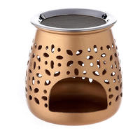 Quemador de incienso de carbón de metal con aroma de lavanda y té, fragancia de sándalo, uso religioso, diseño en relieve de flor de Altar para el hogar