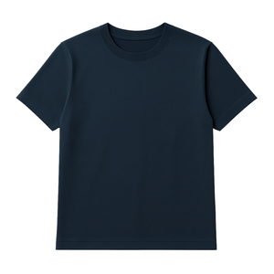T-shirt court à col rond bleu marine pour femme, 100% coton biologique de luxe, pré-rétréci, certifié GOTS, doux, respirant et de qualité supérieure - Product Image 6