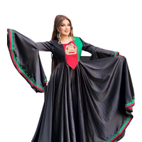 Robe afghane sur mesure pour femme, à fleurs/uni, avec fermetures éclair, robe de soirée longue en satin, 100% polyester, drapeau afghan