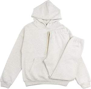 RIFLESSI Hombres Mujeres Premium Heavyweight 100% French Terry Cotton 2 Piece Hoodie Pullover Jogger Sweatsuit Chándal Set - Product Image 1