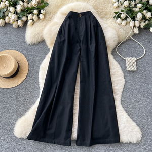 Pantalon large décontracté respirant en polyester/coton teint en pièce à taille haute imprimé pour femme – Collection Automne 2025 - Product Image 3