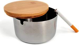 <b>Ashtray</b> Home Office Hotel Bar Bowl Modern design Wood & Metal <b>Ashtray</b> accessories Unique Square Shaped Car tabletop <b>Ashtray</b> - Product Image 4