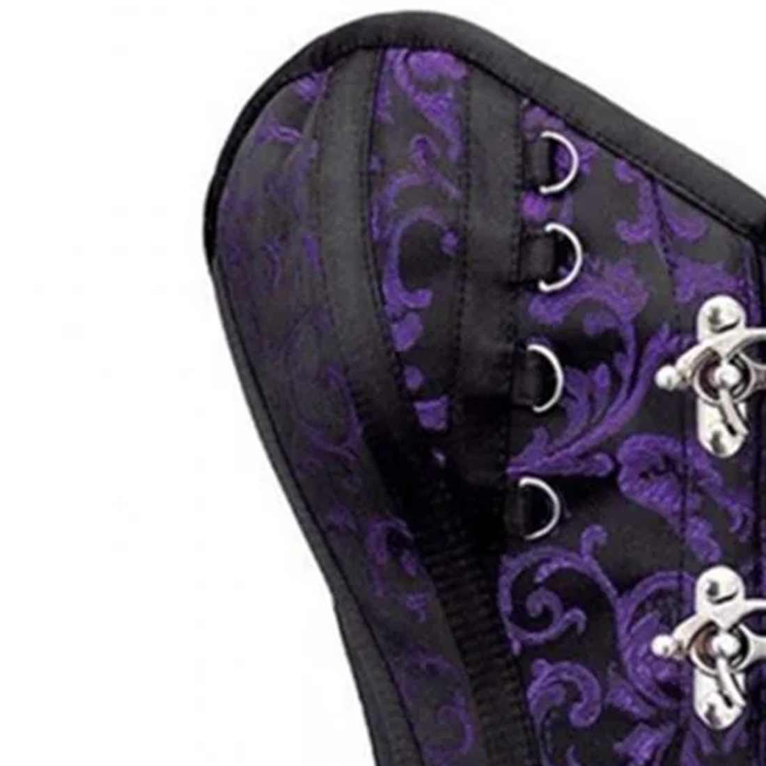 Purple and Black Corset with Silver Clasps Amazon.com: CorsetStreet Women main image 4