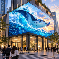 Écran LED extérieur 3D à vision directe P3.91, angle de 90 degrés, 7680 Hz, IP65, écran couleur, pour magasin de détail, projet multimédia architectural