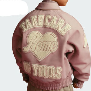 Manufacturers Custom PU Leather Sleeve Streetwear Letterman Varsity <b>Jacket</b> for Men - Product Image 5