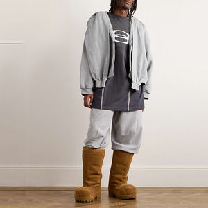 เสื้อฮู้ดโอเวอร์ไซส์สำหรับผู้ชายเทรนด์เครื่องแต่งกายแนวสตรีทแบบกำหนดเองมีซิปเป็นชั้นๆมีเอกลักษณ์โลโก้แบบกำหนดเองสไตล์ใหม่ - Product Image 2