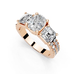 แหวนเพชรประกายแบบคลาสสิก AIENR-010สำหรับผู้หญิงสำหรับการมีส่วนร่วมในทองคำขาวหรือทองคำขาวและสีขาวทองและสีโรสโกลด์ - Product Image 1