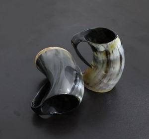 Tasse en corne de style viking antique Capacité de 400ml Agate Corne africaine pour le camping Utilisation quotidienne sûre et idée cadeau unique - Product Image 4