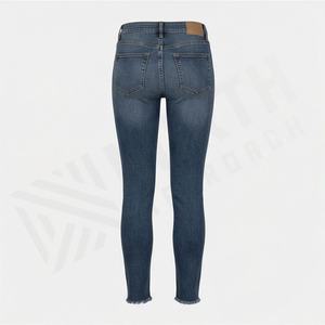 Jeans en denim décontractés pour femmes, coupe skinny taille haute, look propre, taille extensible, grande taille, couleur personnalisée, pantalon en coton pour l'hiver - Product Image 2