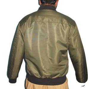 Men's Canvas Coated Bomber <b>Jacket</b> Casual Green Outerwear Quilted Lining Stand Collar Full Zip Front Logo - Product Image 6