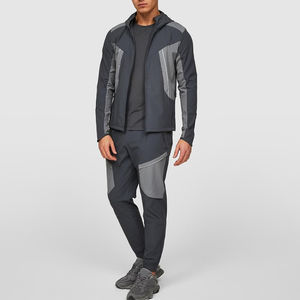 Nueva sudadera cortavientos transpirable con capucha y cremallera reflectante con logotipo personalizado, chaqueta con capucha tejida de talla grande para hombre - Product Image 1