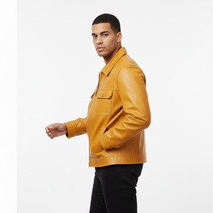 Chaqueta de Cuero para Hombre, Estilo Motero Clásico, Material Suave y Duradero, Cómoda, Ajuste Entallado, Prenda Exterior de Moda, Impermeable, para Invierno - Product Image 6