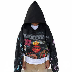 Sudadera con Capucha para Hombre, Diseño con Estampado, Estilo Holgado, Hombros Caídos, Tejido Grueso, 100% Algodón, Felpa, 450 g/m², Venta al Por Mayor - Product Image 5