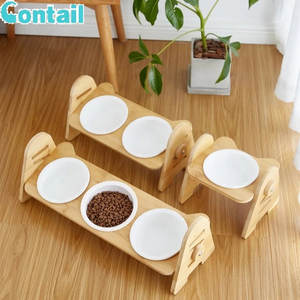 Comederos para Gatos de Bambú Ecológicos de Alta Calidad, Portátiles, para Interiores, de Madera Maciza, con Diseño Sólido, Automáticos, en Tamaños Grande y Pequeño - Product Image 4