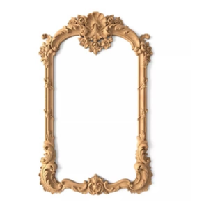 Applique de sculpture florale en bois massif personnalisée Sculpture en onlays sculptée à la main pour la décoration de meubles d'armoires de cuisine - Product Image 5