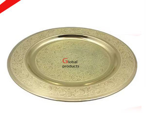 Plaque de chargeur design en métal fini doré look royal 2025 pour restaurant et bar d'hôtel - Product Image 4