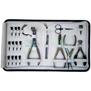 Pince professionnelle pour extensions de cheveux à clips et kit d'outils pour micro-anneaux, pinces pour extensions de cheveux, aiguilles, clips, ciseaux, anneaux - Product Image 1