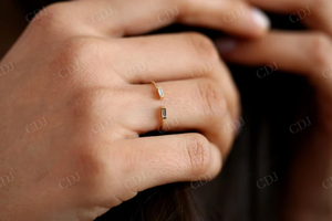 CDJ Baguette Cut Lab Grown Diamond Último diseño Minimalista Ajustable Anillo abierto Mejor precio al por mayor Joyería de boda para mujeres - Product Image 4