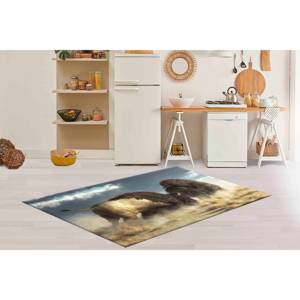 Alfombra Estampada Bison Fight: Alfombra Suave de Pelo Largo con Diseño de Búfalo Americano para Interiores, Salón, Dormitorio, Loft - Product Image 4