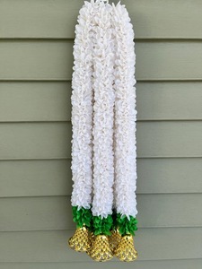 White and Green Floral <b>Christmas</b> Fabric Garland with String Bell for Wedding <b>Door</b> Decor <b>Christmas</b> Tree Drape Diwali Decor Idea - Product Image 6