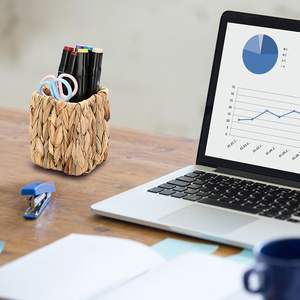 Portalápices bonito para escritorio u oficina, contenedores sostenibles de jacinto de agua para artículos de papelería - Product Image 4