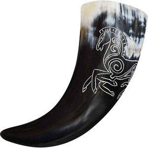Customized Viking Carving Buffalo Tankard Handcrafted Natural Agate Drinking Horn Animal Style <b>Beer</b> Decoration - Product Image 3
