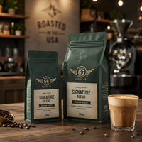 Sacs à café AT PACK personnalisés en Allemagne, en PE, 250g et 500g, avec valve et fermeture éclair refermable pour l'emballage de grains de café torréfiés