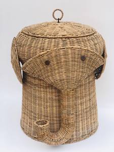 Cesta de almacenamiento de ratán plegable en forma de elefante ecológica hecha a mano, diseño multifunción, jacinto de agua Natural, decoración del hogar - Product Image 2