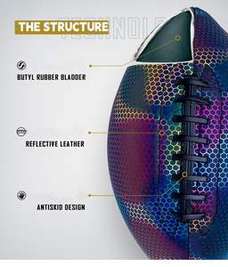 Custom logo <b>Glowing</b> Holographic Reflective American Football Rugby <b>Ball</b> - Product Image 5