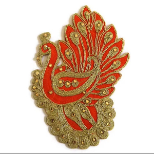 Độc quyền thiết kế hình dạng động vật <span class=keywords><strong>Peacock</strong></span> phong cách đá thêu appliques cho váy cưới Bridal dân tộc mặc các bản vá lỗi - Product Image 1