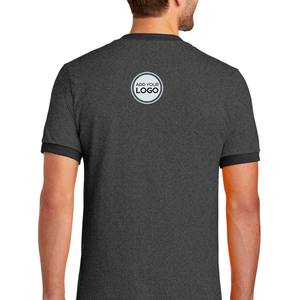 Camiseta Ringer de Cuello Redondo y Corte Ajustado para Hombre, Camisetas de Algodón Elástico Suave a Rayas, Camisetas Ringer Unisex para Mujer - Product Image 5