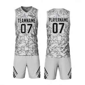 Conjunto de Uniforme de Baloncesto Sublimado de Último Diseño al por Mayor de Fábrica, Camisetas y Pantalones Cortos Deportivos Lisos, Conjuntos de Camisetas con Patrón Personalizado - Product Image 6