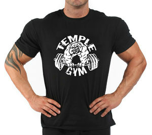 Camisetas transpirables elásticas para hombre con estampado personalizado, hechas de 95 algodón y 5 licras, para deportes de gimnasio - Product Image 2