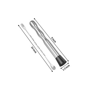 Premium Stainless Steel Cocktail Muddler and Stirrer Set Durable Bar Tools with Non Slip Base for Perfect Mixing and Craft Drink - Product Image 2