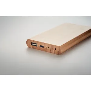Batería Externa Ecológica Arena C Bamboo de 6000 mAh para Dispositivos, Bancos de Energía Ecosostenibles Promocionales - Product Image 1