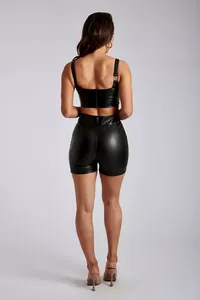 แฟชั่นใหม่2023กางเกงขาสั้นสำหรับวิ่งสีเขียวฤดูร้อนของผู้ชายกระเป๋ากระดุมหนังปักลายตาข่ายสองชั้นสำหรับฤดูร้อน - Product Image 5