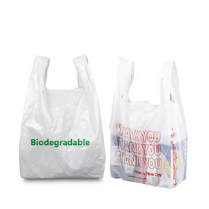 T-shirt personnalisable de haute qualité sacs fourre-tout réutilisables supermarché gilet transporteur Shopping emballage alimentaire en plastique - Product Image 2