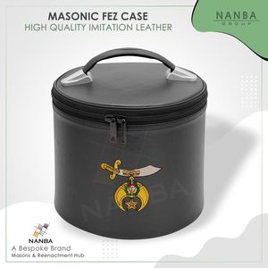 Étui de luxe pour chapeau fez brodé, boîte de rangement pour chapeau fez en similicuir, cadeaux OES, présentoir pour la franc-maçonnerie et l'Étoile de l'Orient - Product Image 3