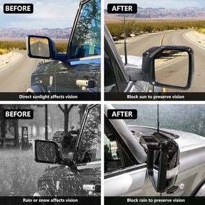 LUMA Siyah Ayna Yağmur Siperliği Koruyucu Kapak Trim Ford Bronco 2021+ 2/4 Kapı Raptor Aksesuarları - Product Image 5