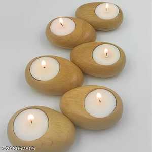 Portavelas de madera ecológico natural personalizado 2024 al por mayor, tarro ligero de té hecho a mano para decoración del hogar, relleno de cera de Navidad - Product Image 2