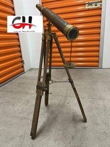 Télescope antique en laiton, nautique, avec fonction de zoom. Télescope décoratif nautique en laiton avec support, cadeau télescope - Product Image 2
